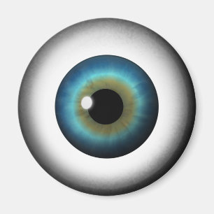 Blue Eyeball Iris Eye Cool Custom Round Magnets Magneet