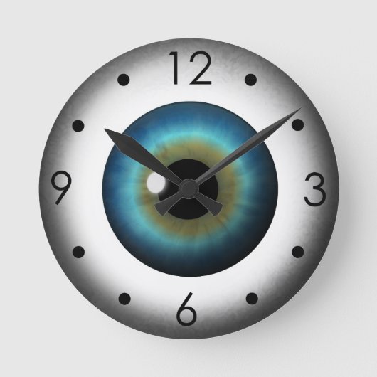 Blue Eyeball Iris Eye Custom Medium  Ronde Klok (Voorkant)