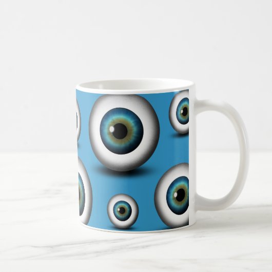 Blue Eyeball Iris Eye Fun Cool Custom Mok (Rechts)