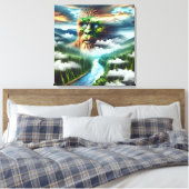 Blue Eyed Bigfoot in the Forest Canvas Afdruk (Insitu (Slaapkamer))