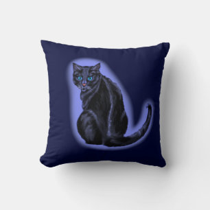 Blue Eyed Black Cat Sierkussen