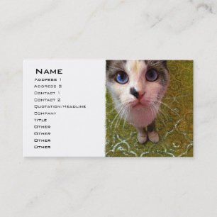 Blue Eyed Cat Business Card-sjabloon Visitekaartje