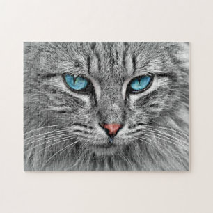 Blue Eyed Cat Jigsaw Puzzle cadeau