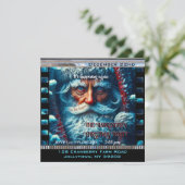 Blue Eyed Santa Snowy Mooi Kerstfeest Kaart (Staand voorkant)