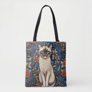 Blue Eyed Siamese kat William Morris geïnspireerd Draagtas