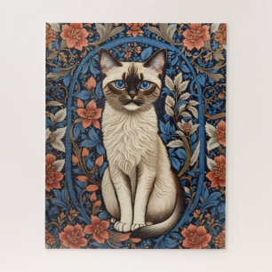 Blue Eyed Siamese kat William Morris geïnspireerd Legpuzzel