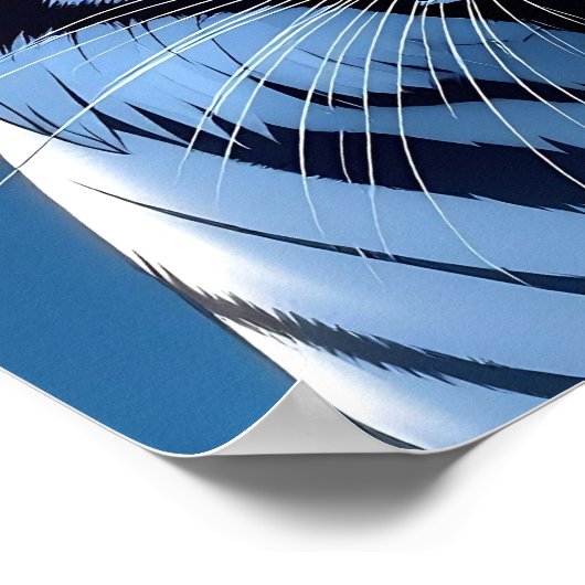 Blue eyed White Tiger Ai Art Poster (Hoek)