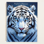 Blue eyed White Tiger Personalized Planner (Voorkant)
