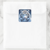 Blue eyed White Tiger Vierkante Sticker (Tas)