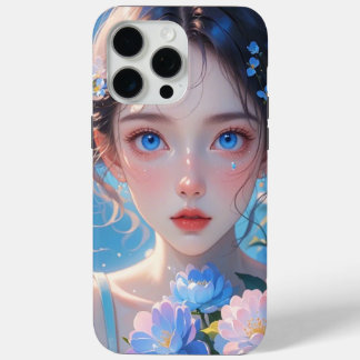 Blue Eyes Anime Girl iPhone 15 Pro Max Hoesje