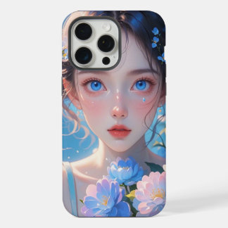 Blue Eyes Anime Girl iPhone 15 Pro Max Hoesje