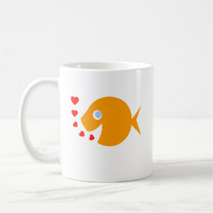 Blue Eyes Goldfish Valentijnsdag Cute Koffiemok
