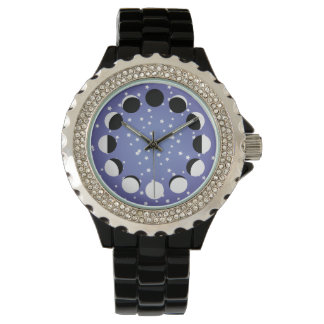 Blue Face Moon Phase Watch Horloge
