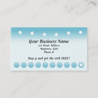 Blue Fade met Stars Klantloyaliteit Kaarten Klantenkaartje