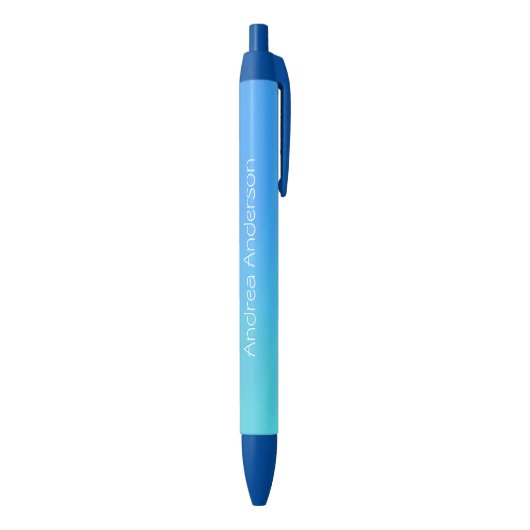 Blue Fade Personalised Ink Pen (Achterkant (Verticaal))
