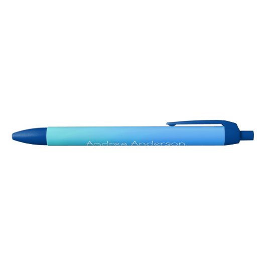Blue Fade Personalised Ink Pen (Bovenkant)
