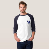 Blue Faery mannen basic 3/4 -sleeve raglan T-shirt (Voorkant volledig)