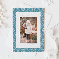 Blue Fair Isle Knit Patroon Foto van Kerstmis