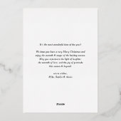 Blue Fair Isle Knit Patroon Foto van Kerstmis Folie Feestdagenkaart (Achterkant)