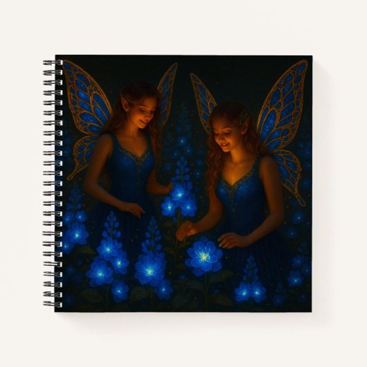 Blue Fairy Calm Peaceful Fantasy Floral Notitieboek (Voorkant)