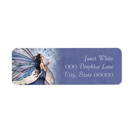 Blue Fairy Fantasy Art Etiket (Voorkant)