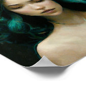 Blue Fairy Hair Fantasy Art Poster (Hoek)