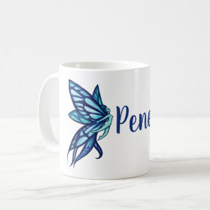 Blue Fairy Wings Faeries Art Koffiemok
