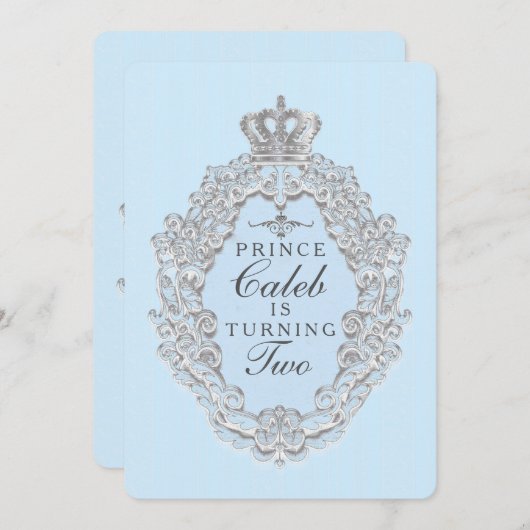 Blue  Fairytale Prince Party Uitnodiging (Voorkant / Achterkant)