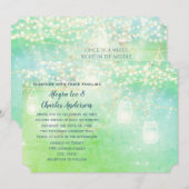 Blue Fairytale Woodsy Farmhouse Mason Jar Wedding Kaart (Voorkant / Achterkant)