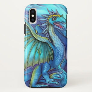 Blue Fantasy Dragon Illustration iPhone X Hoesje