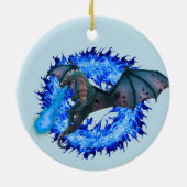 Blue Fantasy Dragon Keramisch Ornament (Achterkant)