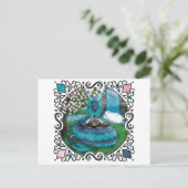 Blue Fantasy Eastern Dragon Tea Tijd Briefkaart (Staand voorkant)