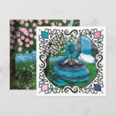 Blue Fantasy Eastern Dragon Tea Tijd Feestdagenkaart (Voorkant / Achterkant)