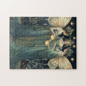 Blue Fantasy Fairy Art Nouveau Legpuzzel (Horizontaal)