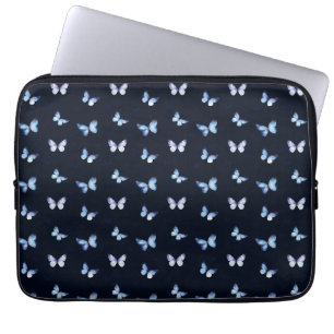 Blue Fantasy sterrenstelsel vlinders Laptop Sleeve