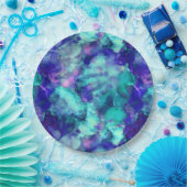 Blue Fantasy waterverven : Papieren Bordje (Feest)
