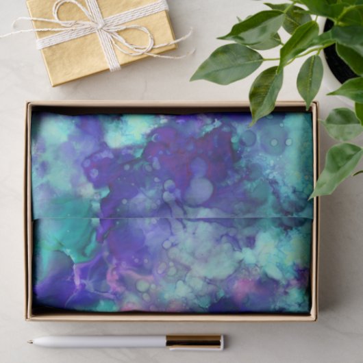 Blue Fantasy waterverven : Tissuepapier (Geschenk)