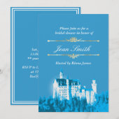 Blue Fantasy White Castle Bridal Shower Kaart (Voorkant / Achterkant)