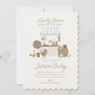 Blue Farmers Market Boerderij Baby shower Kaart