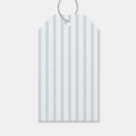 Blue Farmhouse Rustic  Ticking Stripe Cadeaulabel