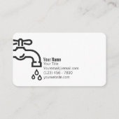 Blue Faucet Plumber Visitekaartjes (Achterkant)