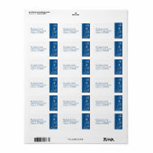 Blue Faux Diamond Heart Swirl Étiquette de adresse (Feuille entière)