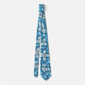 Blue Faux Glas in lood Pattern Mannen Stropdas (Achterkant)