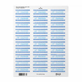 Blue Faux Glitter Custom Monogram Etiket (Full Sheet)