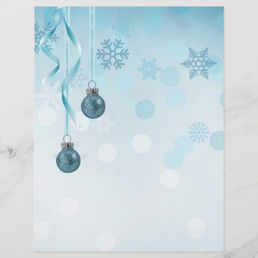 Blue Faux Glitter-kerstversieringen (Voorkant)