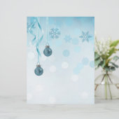 Blue Faux Glitter-kerstversieringen (Staand voorkant)