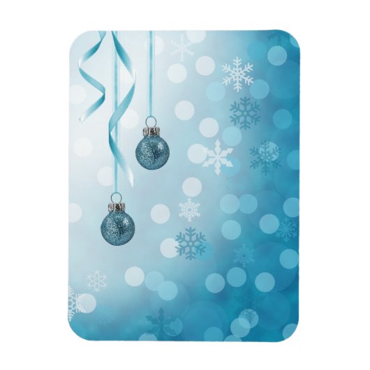 Blue Faux Glitter-kerstversieringen Magneet (Verticaal)
