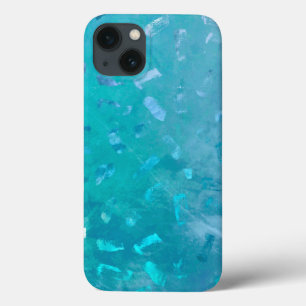 Blue Faux Glitter Texture iPhone 13 Hoesje
