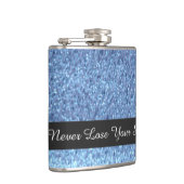 Blue Faux Glitter verliest je spaarpjes nooit Heupfles (Rechts)