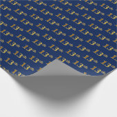 Blue, Faux Gold 13th (Dertiende) Event Cadeaupapier (Hoek)
